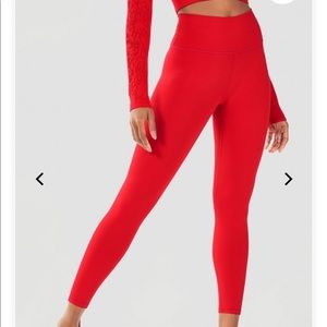 Fabletics High-Waisted PowerHold® 7/8 Red M